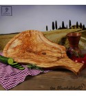 Wooden steak board with handle and juice groove