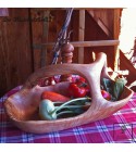 Fruit basket made of olive wood