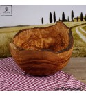 olive wood salad bowl with a natural edge