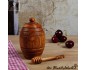 Honey pot with beautiful olive wood 