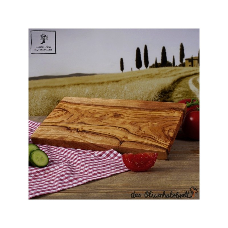 Chopping board olive wood rectangular large with juice groove