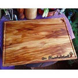Big Olive wood chopping board, rectangular, with juice groove